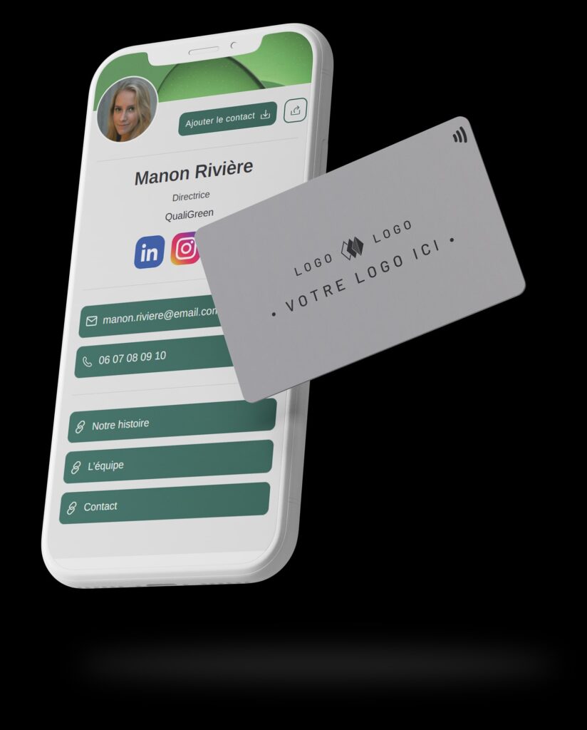 Presentation Carte de visite metal NFC min