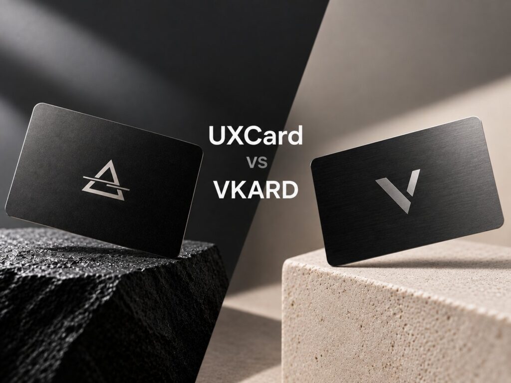 UXCard vs VKARD : deux cartes de visite NFC en métal, deux prix